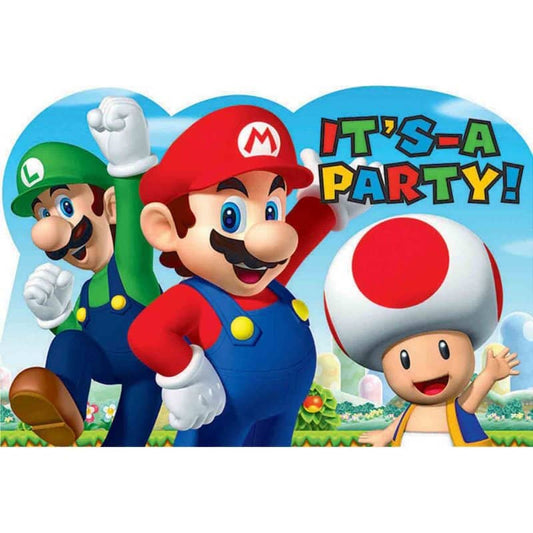 Super Mario Bros. Party Invitations 8pk - NextParty