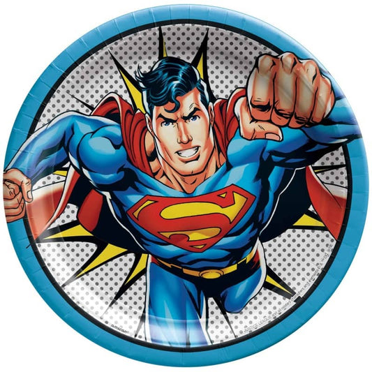 Superman Paper Plates 23CM (9") 8pk - NextParty