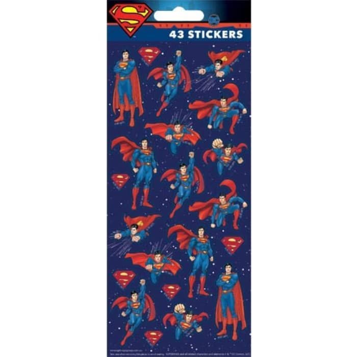 Superman Sticker Sheets 43pk Party Favour - NextParty