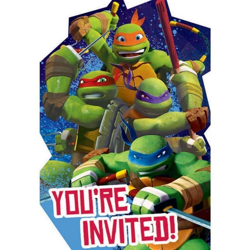 Teenage Mutant Ninja Turtles Party Invitations 8pk TMNT Invites - NextParty