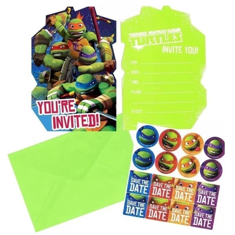 Teenage Mutant Ninja Turtles Party Invitations 8pk TMNT Invites - NextParty