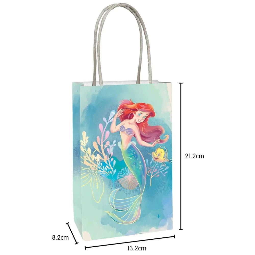 The Little Mermaid Kraft Paper Party Bags 8pk - NextParty