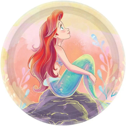 The Little Mermaid Small Paper Plates 17cm (7") 8pk - NextParty