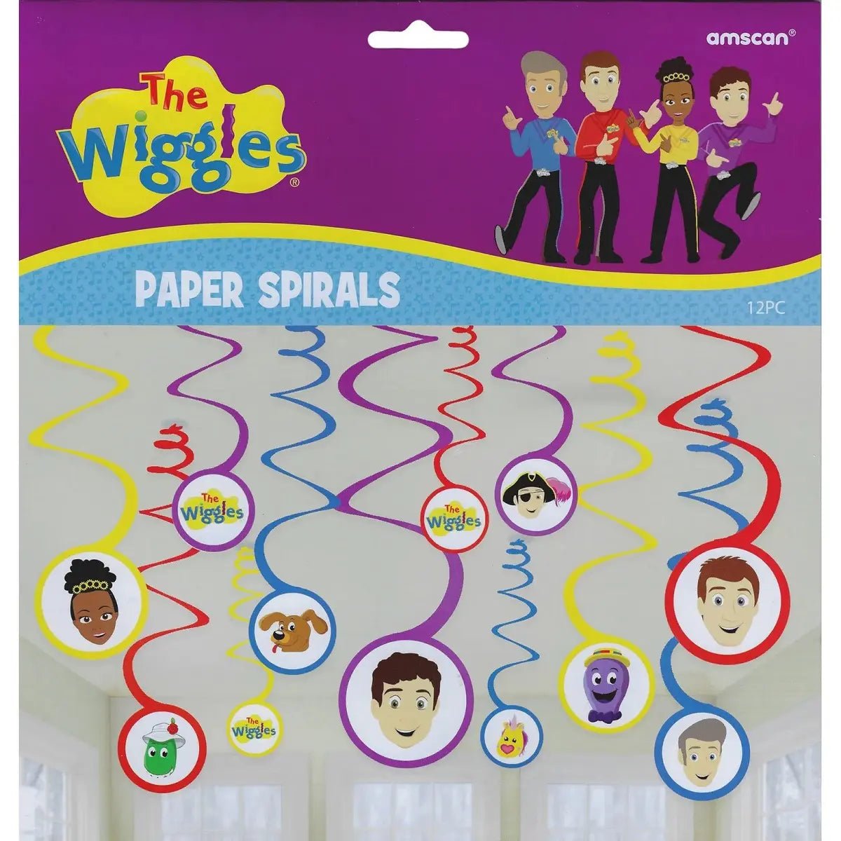 The Wiggles Spiral Hanging Swirl Decorations 12pk - NextParty