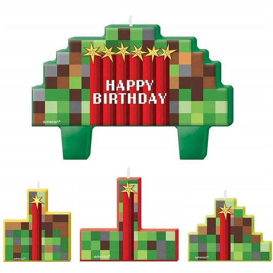 TNT Minecraft Style Birthday Candles 4pcs - NextParty