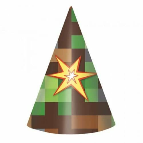 TNT Minecraft Style Party Hats 8pk - NextParty