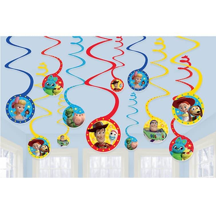 Toy Story 4 Spiral Hanging Swirl Decorations 12pk - NextParty