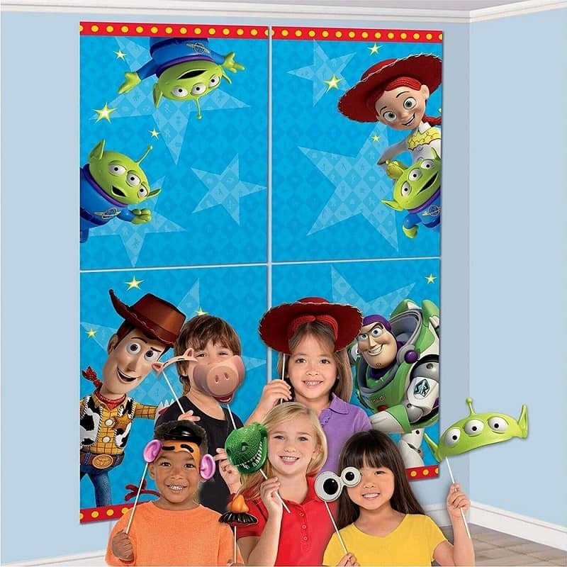 Toy Story Scene Setter Backdrop With 12 Photo Props - NextParty