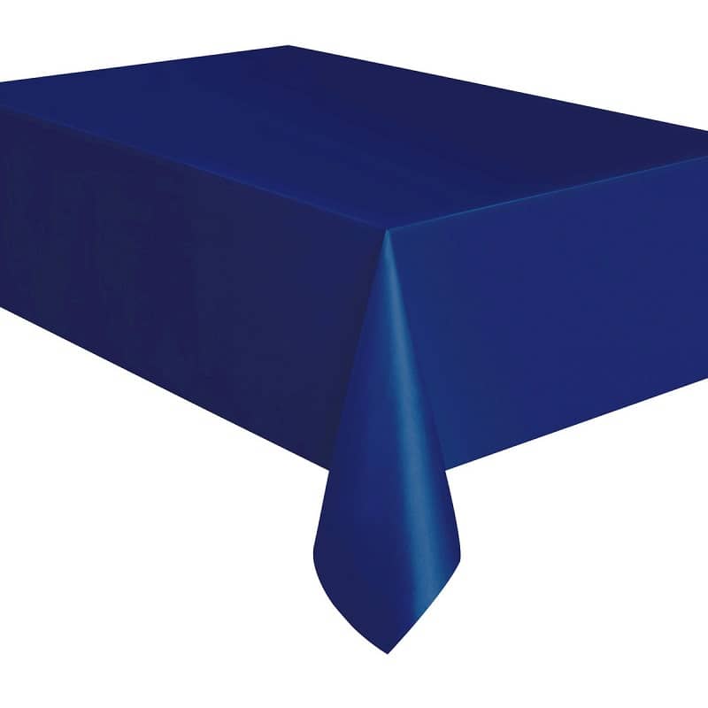 True Navy Blue Rectangle Solid Colour Plastic Table Cover 137cm x 274cm - NextParty