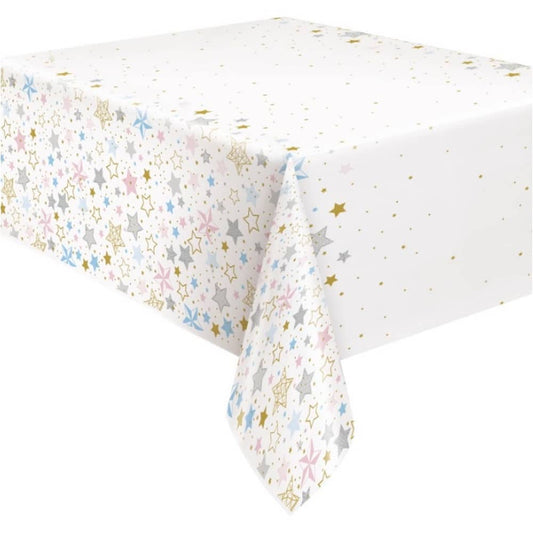 Twinkle Little Star Plastic Table Cover Tablecloth 1.37m x 2.13m (54'' x 84'') - NextParty