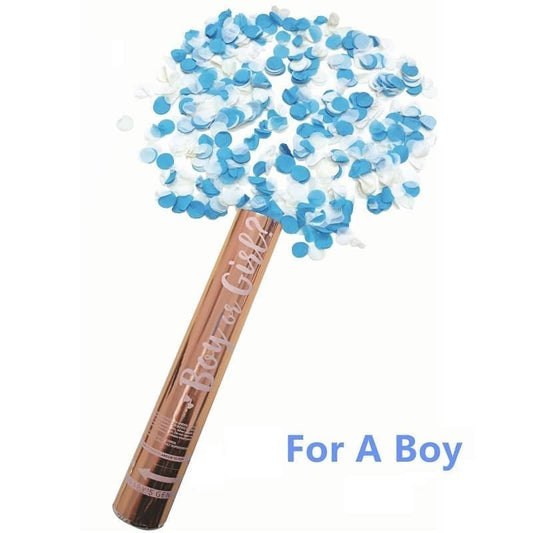 Twist Party Popper 30CM Blue Confetti Gender Reveal Cannon Shooter - NextParty