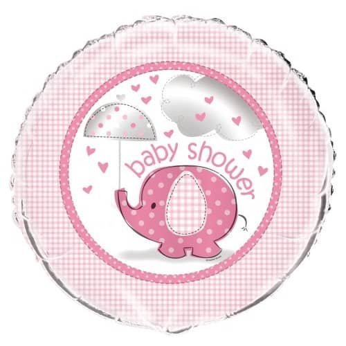 Umbrellaphant Baby Shower Foil Balloon 45CM (18") Girls Pink - NextParty