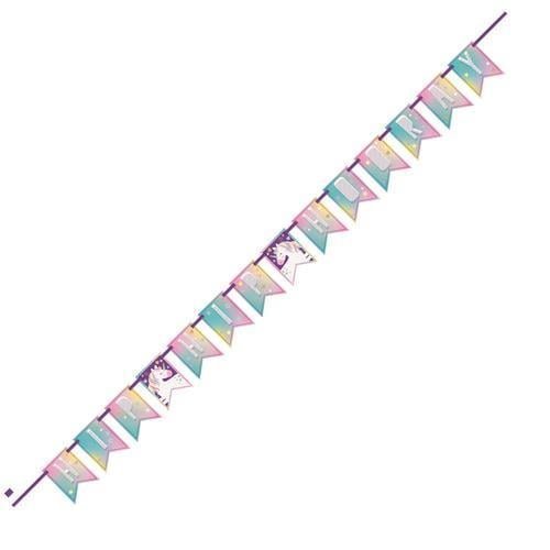 Unicorn Block Bunting Flag Banner 2.13M Hanging Decorations - NextParty