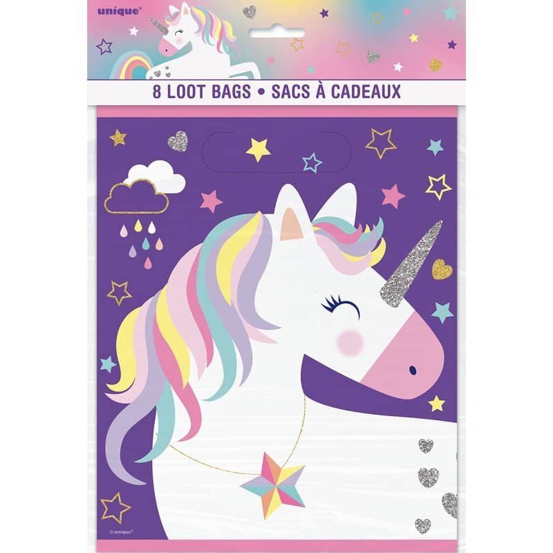 Unicorn Party Bags 8pk Loot Lolly Treat Favour Bags - NextParty