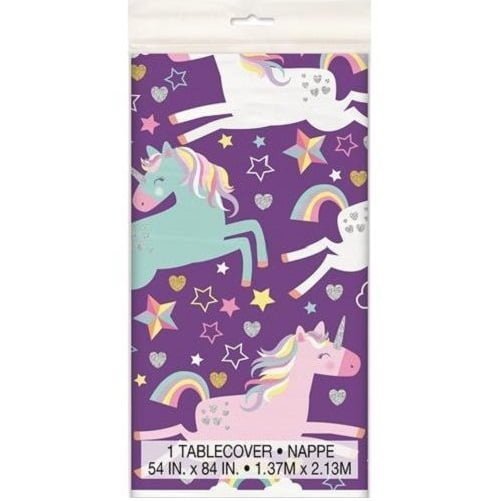 Unicorn Plastic Table Cover Tablecloth 137cm x 213cm (54" x 84") - NextParty