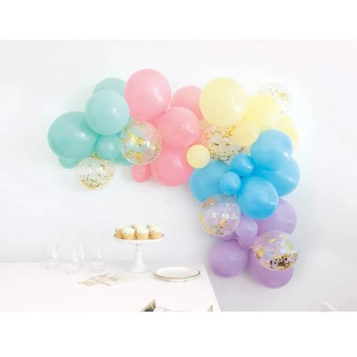 Unicorn Princess Mermaid Party Pastel Confetti Balloon Arch Kit 40PCS - NextParty