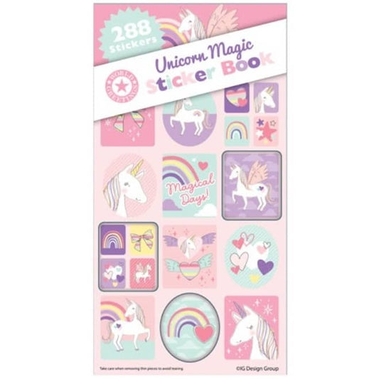 Unicorns Sticker Book 288pk (12 Sheets) Party Favour - NextParty