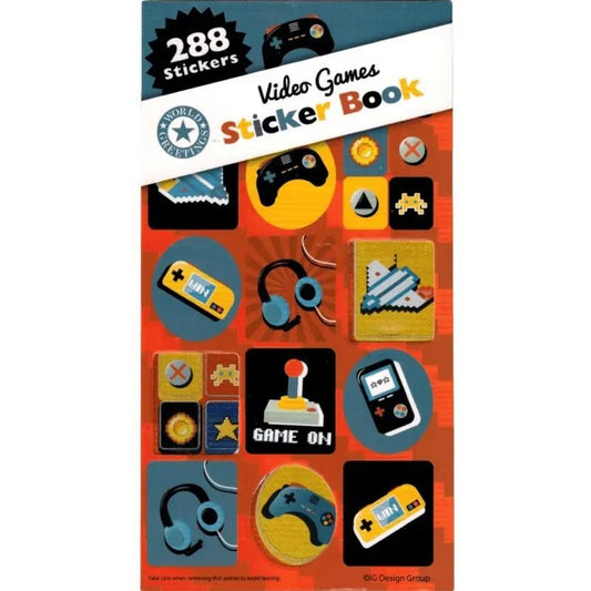 Video Games Sticker Book 288pk (12 Sheets) Party Favours - NextParty