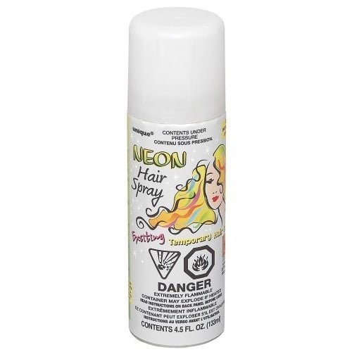 White Hair Spray 133ML Temporary Neon Coloured Hairspray - NextParty