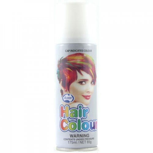 White Hair Spray 175ML Temporary Plain Coloured Hairspray - NextParty