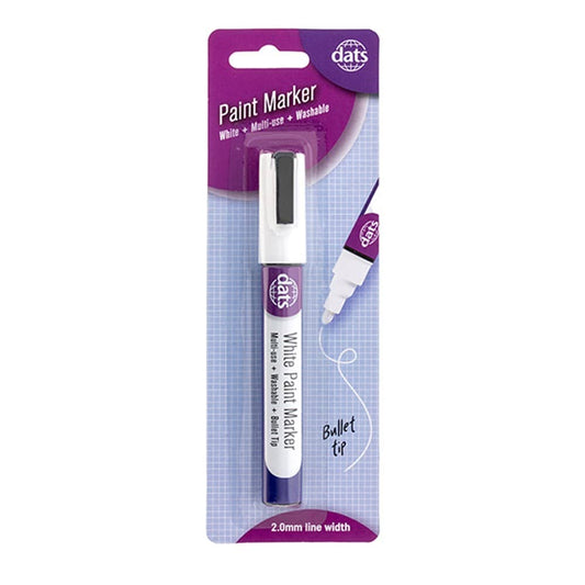 White Paint Marker 2.0mm Bullet Tip Multi - use Washable - NextParty