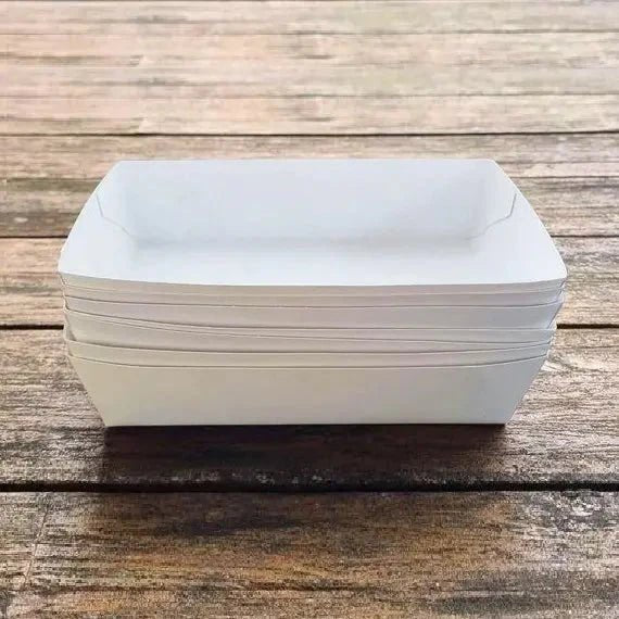 White Paper Food Trays 8pk 21cm x 13cm - NextParty