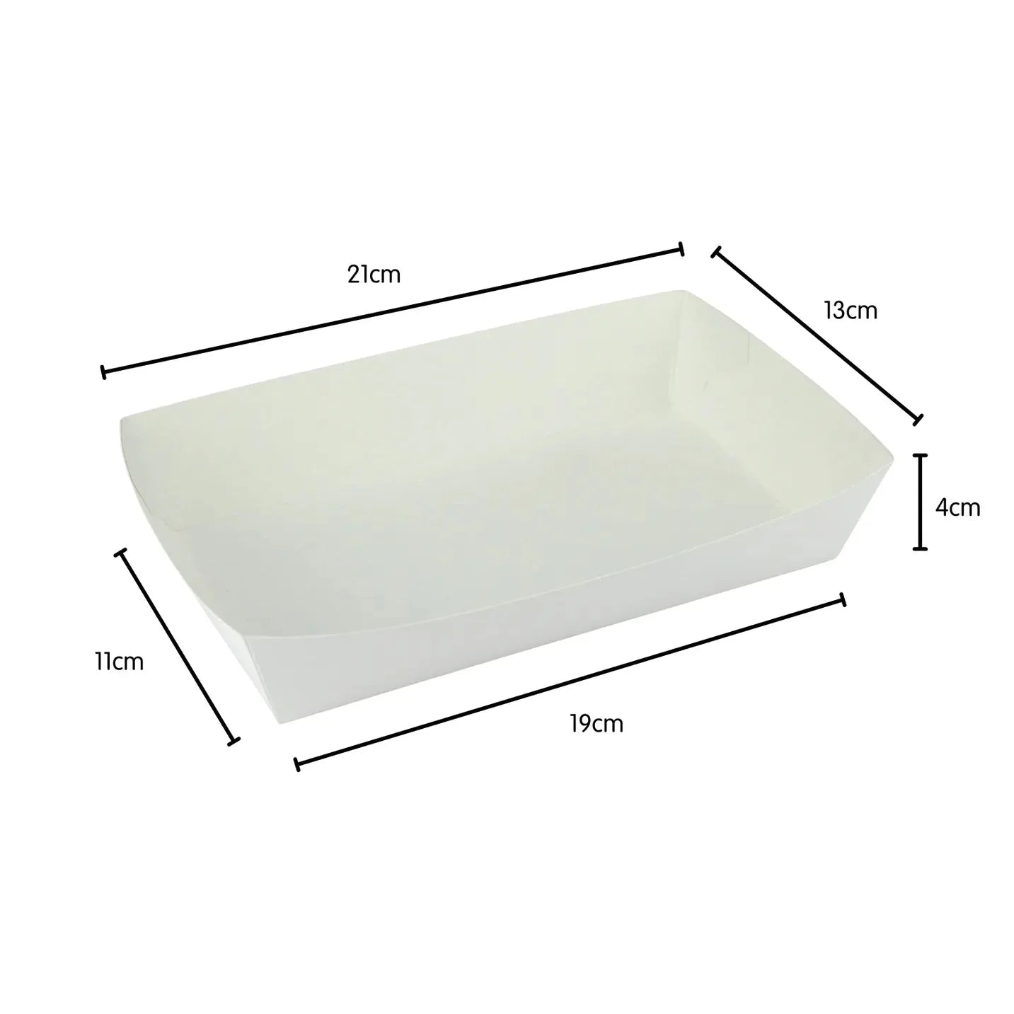 White Paper Food Trays 8pk 21cm x 13cm - NextParty