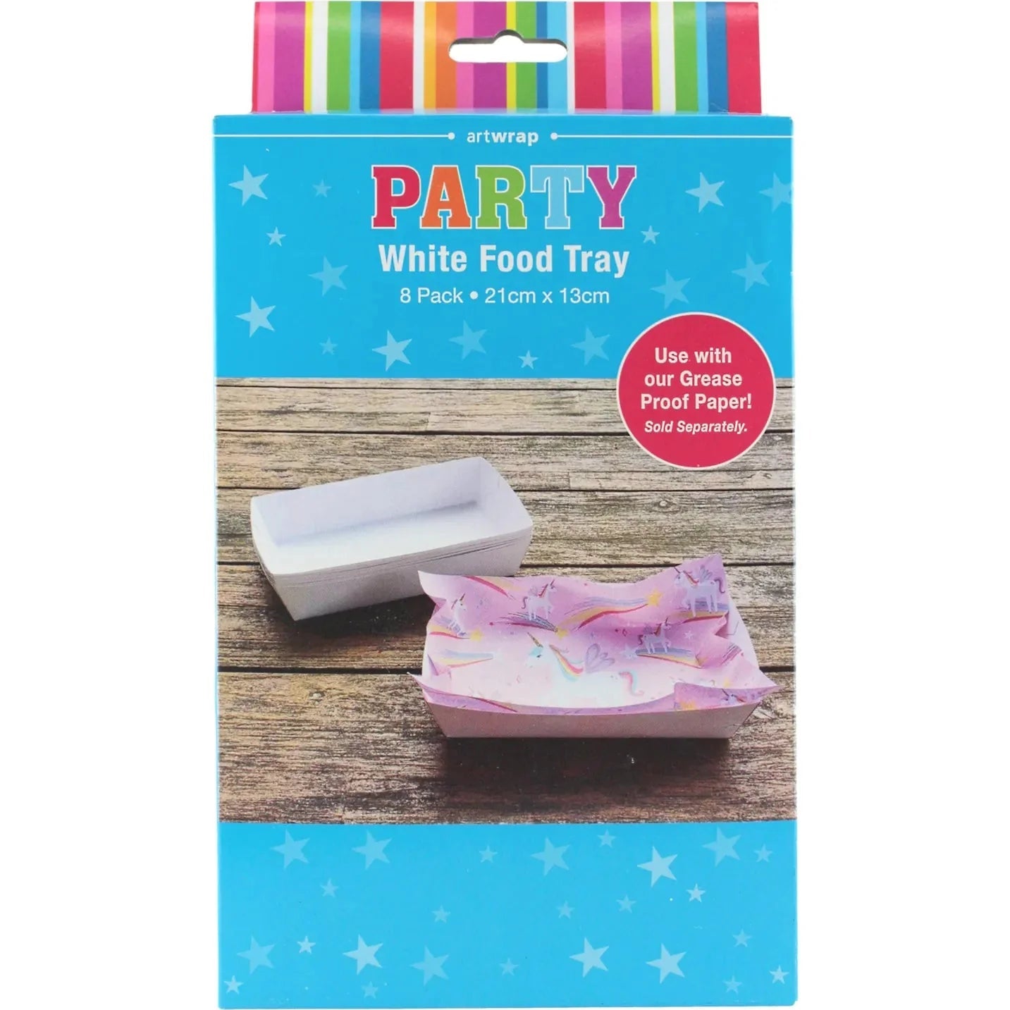 White Paper Food Trays 8pk 21cm x 13cm - NextParty