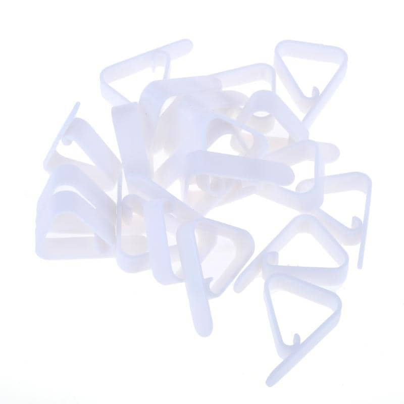 White Plastic Table Cover Clips 20pk Tablecloth Clamps - NextParty