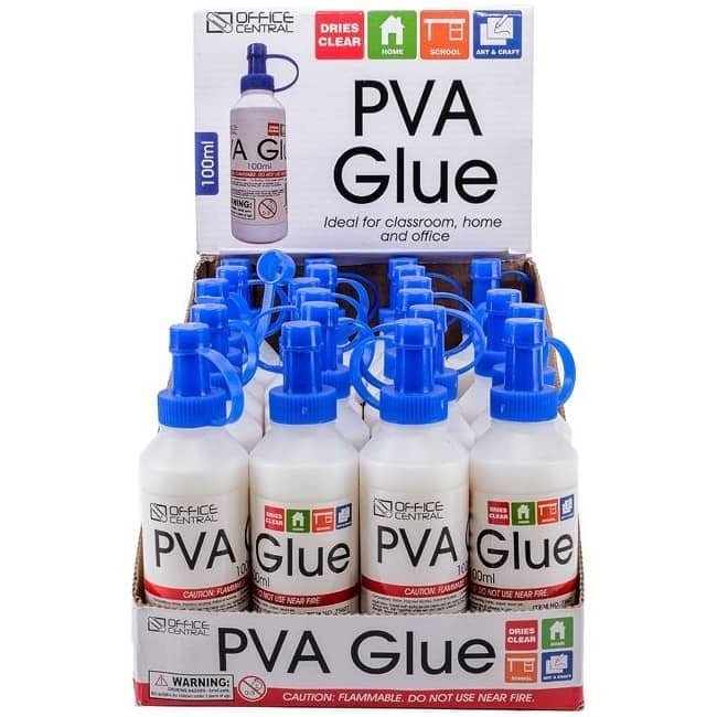 White PVA Glue 100ml Wood Craft School Home Office - NextParty