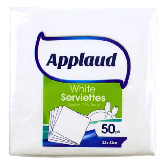 White Solid Colour Lunch Napkins 50pk Luncheon Serviettes - NextParty