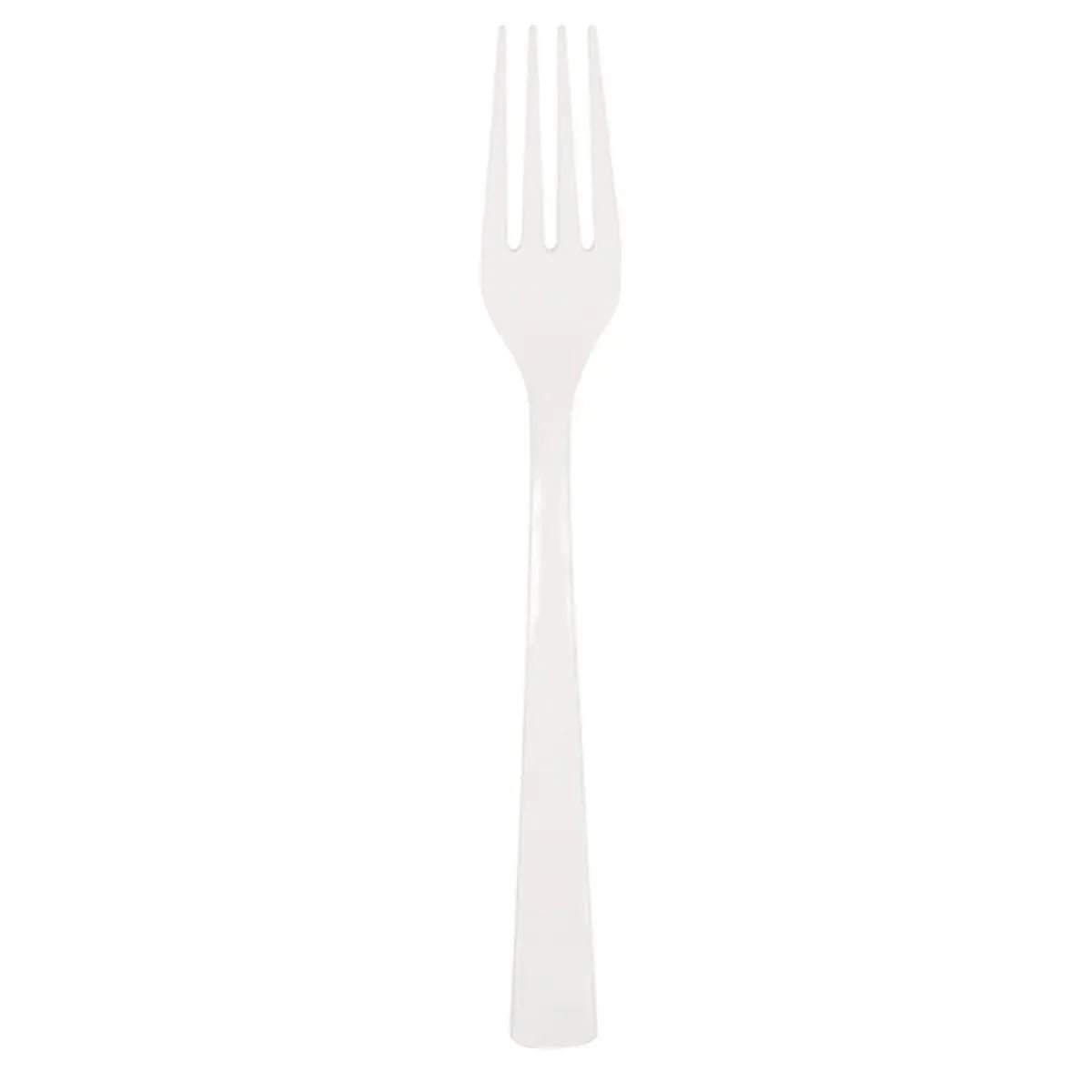 White Solid Colour Plastic Forks 18pk Reusable - NextParty