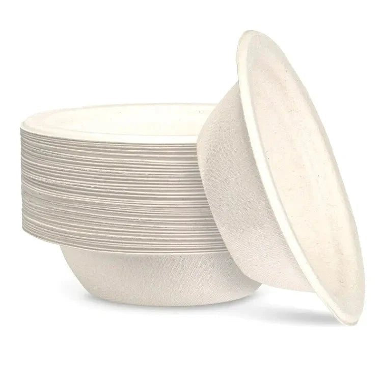 White Sugarcane Medium Bowls 340ml 16cm 50pk - NextParty