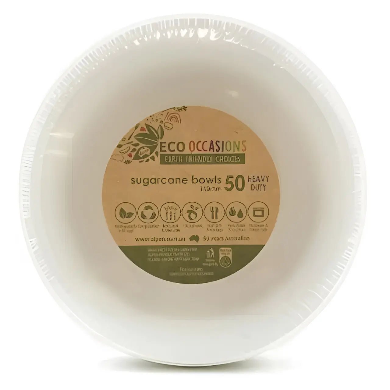 White Sugarcane Medium Bowls 340ml 16cm 50pk - NextParty