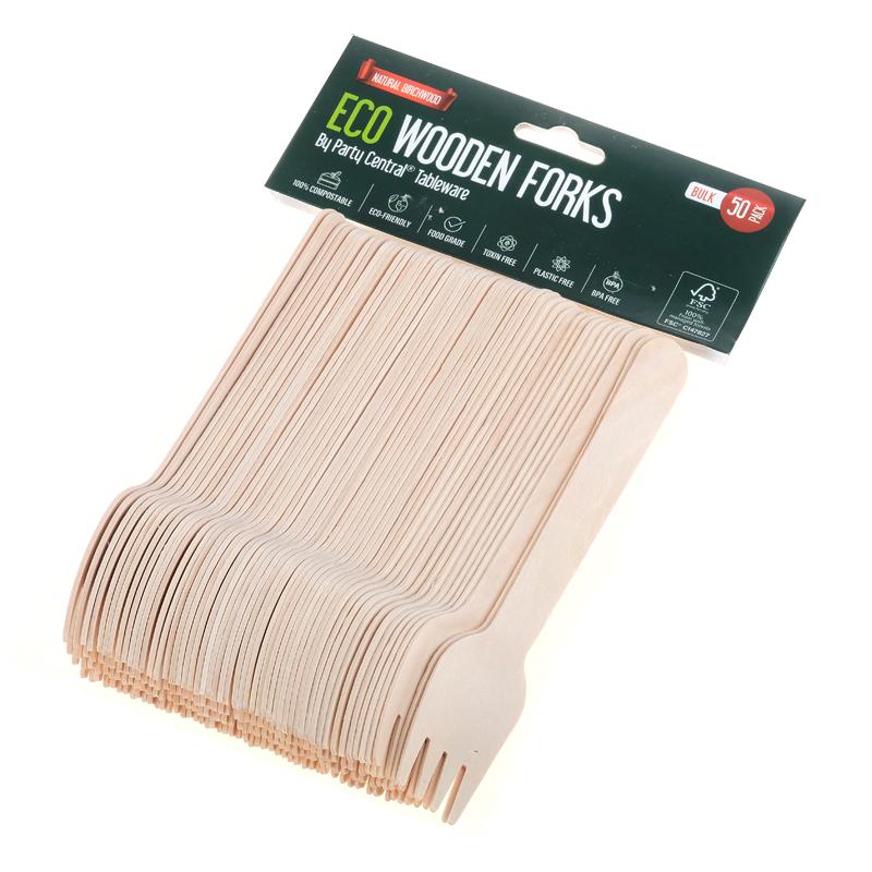 Wooden Forks 50pk Cutlery Pack - NextParty