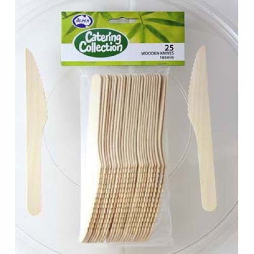 Wooden Knives 25pk Cutlery Pack - NextParty