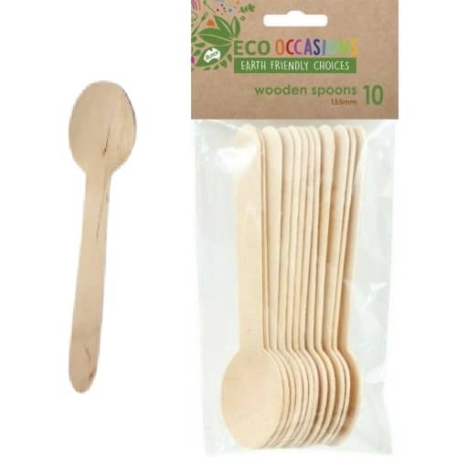 Wooden Spoons 155mm 10pk Cutlery Pack - NextParty