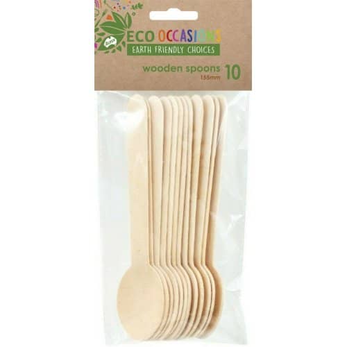 Wooden Spoons 155mm 10pk Cutlery Pack - NextParty