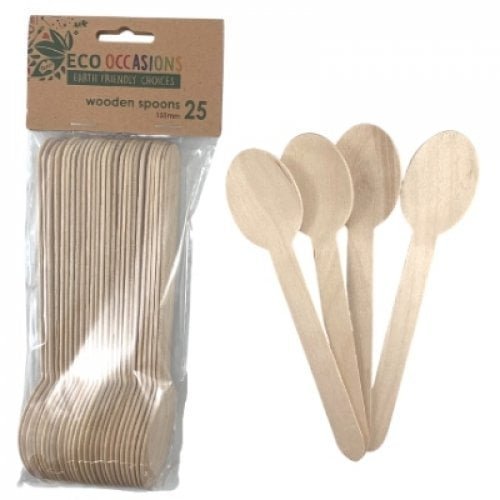 Wooden Spoons 25pk Cutlery Pack - NextParty