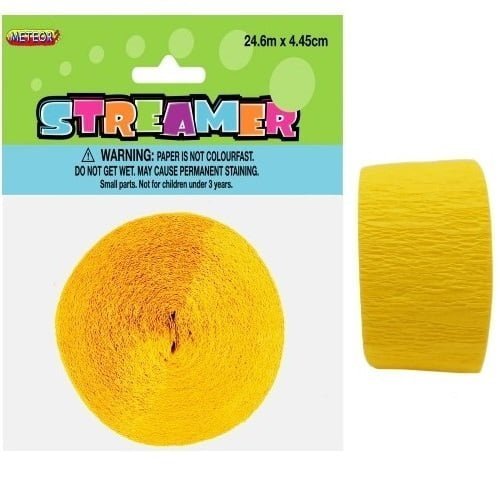 Yellow Crepe Streamer 24M Party Decorations - NextParty