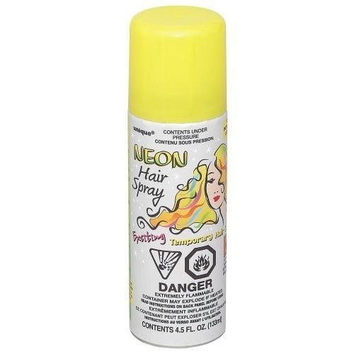 Yellow Hair Spray 133ML Temporary Neon Coloured Hairspray - NextParty