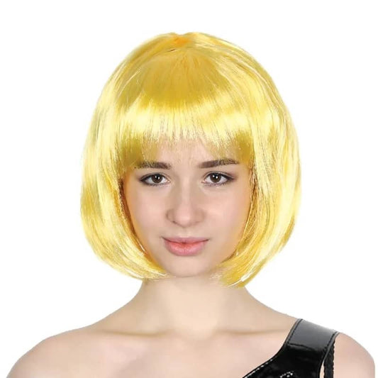 Yellow Short BOB Wig With Fringe - NextParty