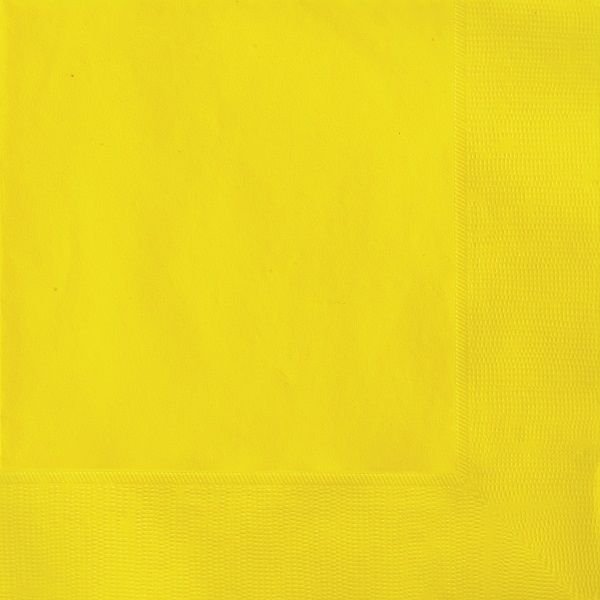 Yellow Solid Colour Lunch Napkins 20pk Serviettes - NextParty