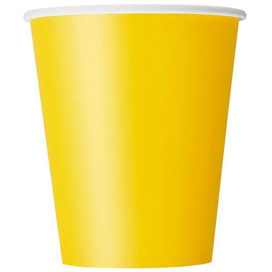 Yellow Solid Colour Paper Cups 8pk - NextParty